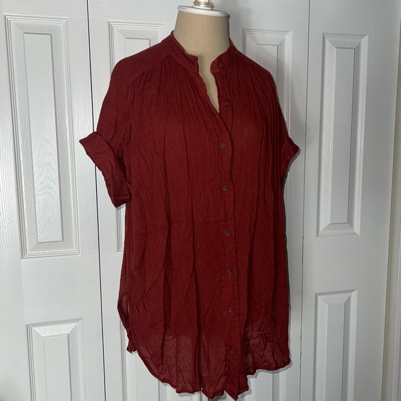 Silence + noise button up flowy shirt 🧡 - Picture 7 of 14